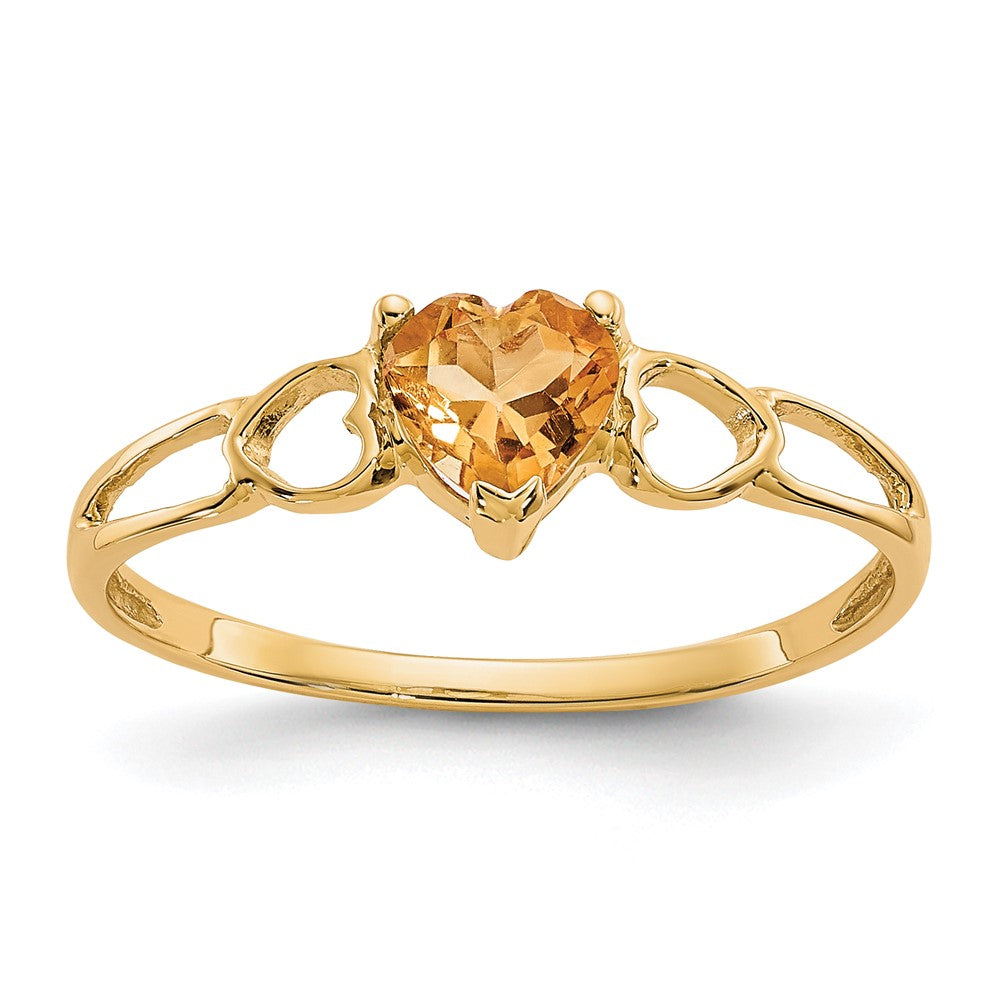 Genuine Birthstone Heart Ring — (11) November
