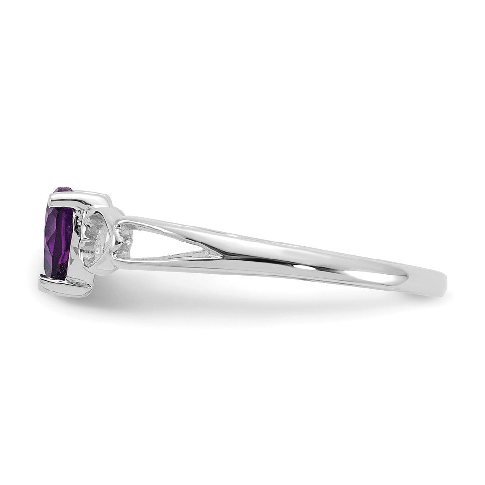 Genuine Birthstone Heart Ring — (02) February