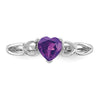 Genuine Birthstone Heart Ring — (02) February