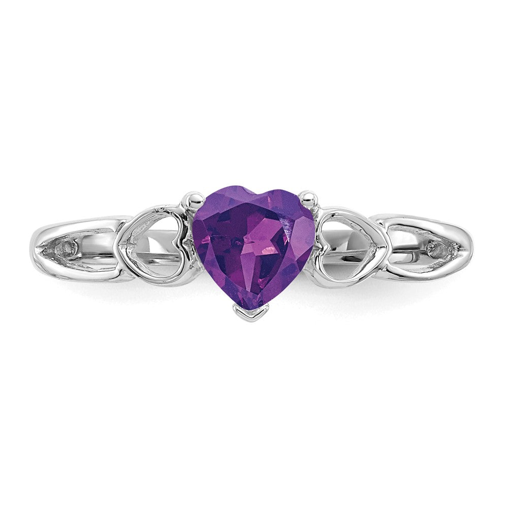 Genuine Birthstone Heart Ring — (02) February