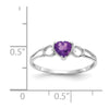 Genuine Birthstone Heart Ring — (02) February