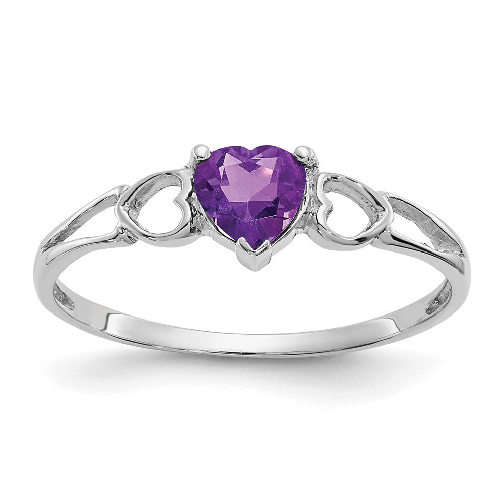 Genuine Birthstone Heart Ring — (02) February