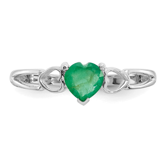 Genuine Birthstone Heart Ring — (05) May
