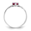 Genuine Birthstone Heart Ring — (07) July