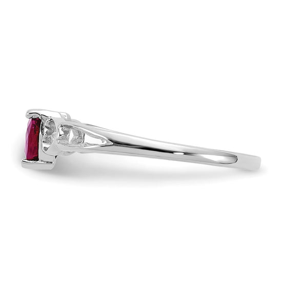 Genuine Birthstone Heart Ring — (07) July