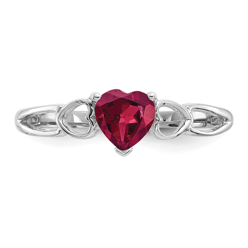 Genuine Birthstone Heart Ring — (07) July