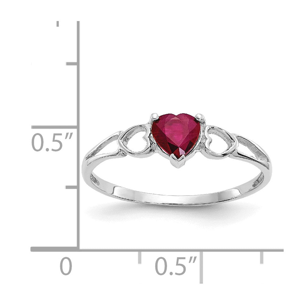 Genuine Birthstone Heart Ring — (07) July