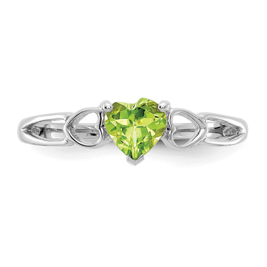 Genuine Birthstone Heart Ring — (08) August