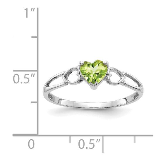 Genuine Birthstone Heart Ring — (08) August