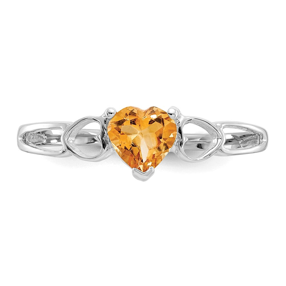 Genuine Birthstone Heart Ring — (11) November