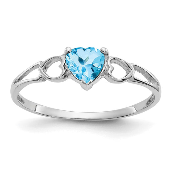 Genuine Birthstone Heart Ring