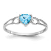 Genuine Birthstone Heart Ring