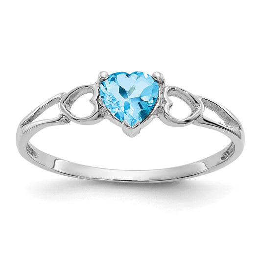 Genuine Birthstone Heart Ring — (12) December