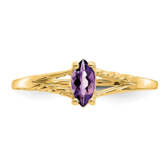 Geniune Marquise Birthstone Ring — (02) February