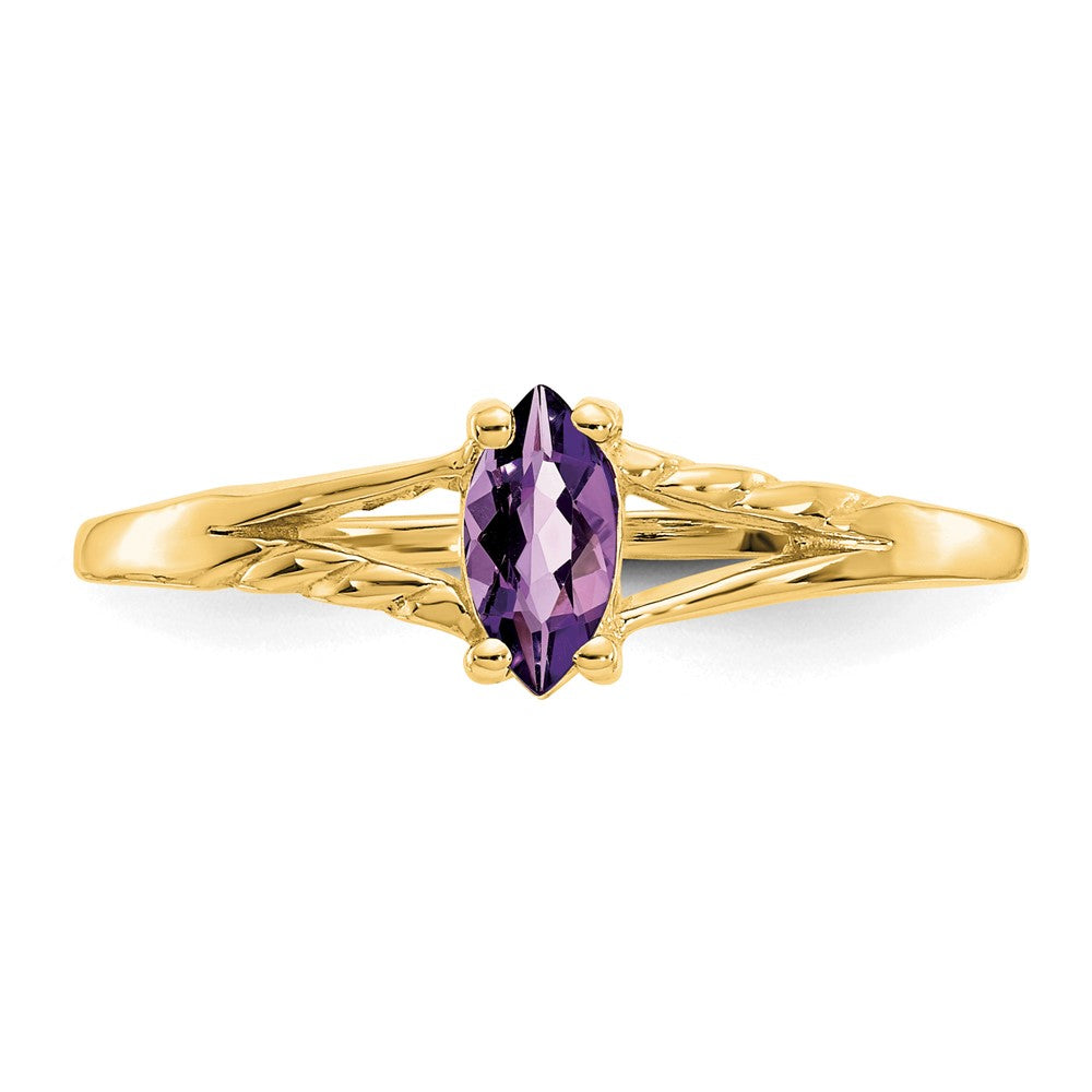 Geniune Marquise Birthstone Ring — (02) February