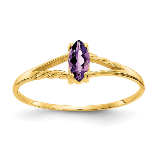 Geniune Marquise Birthstone Ring — (02) February