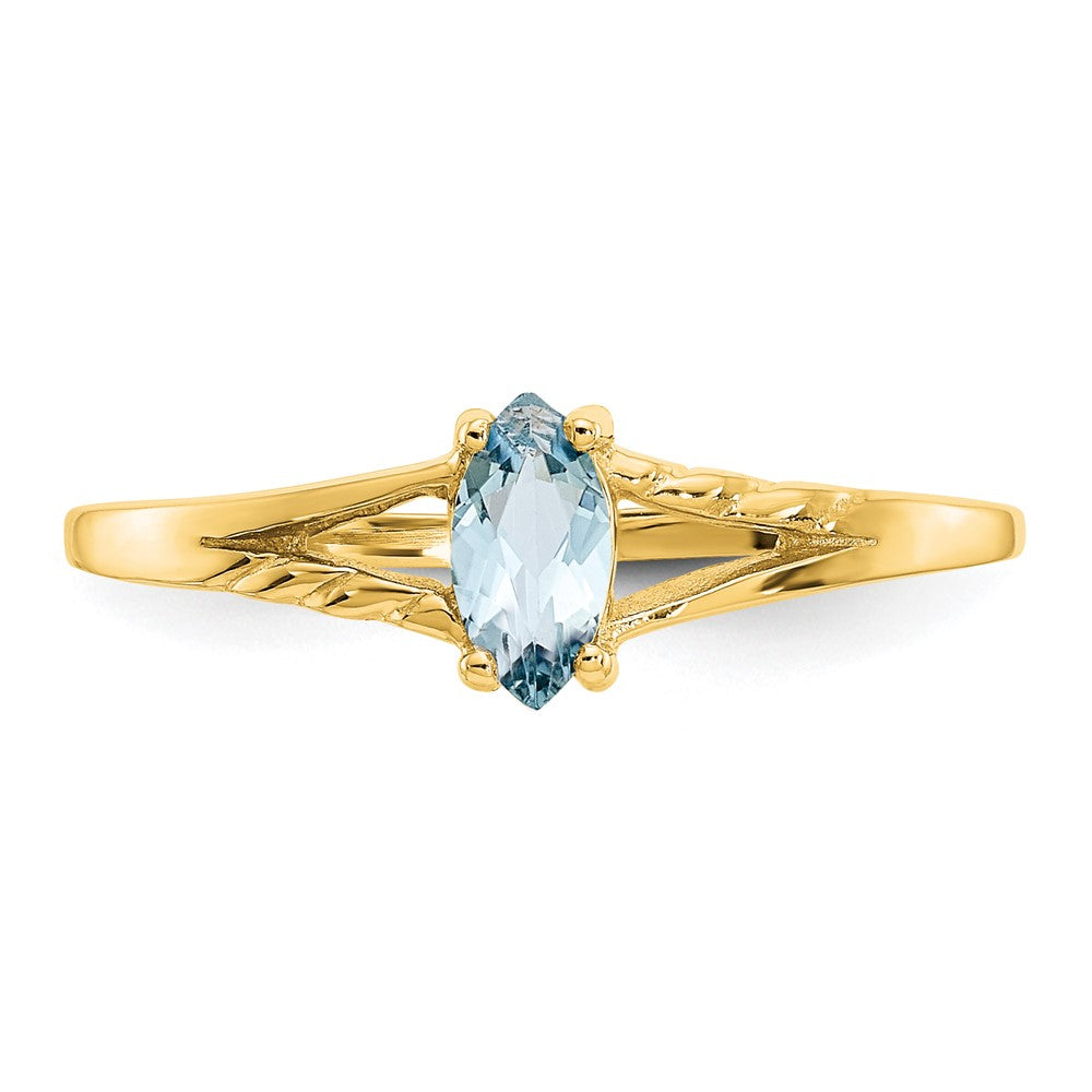 Geniune Marquise Birthstone Ring — (03) March
