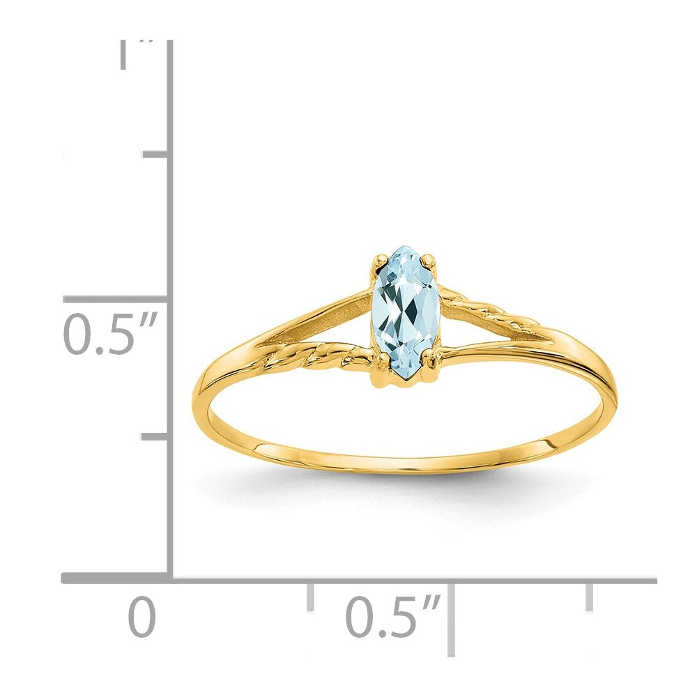 Geniune Marquise Birthstone Ring — (03) March