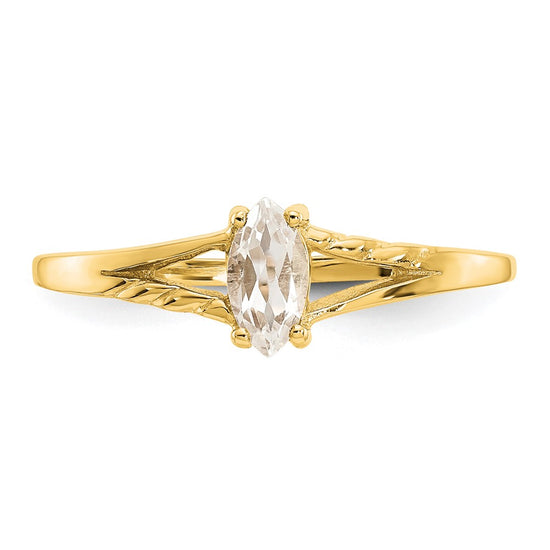 Geniune Marquise Birthstone Ring — (04) April
