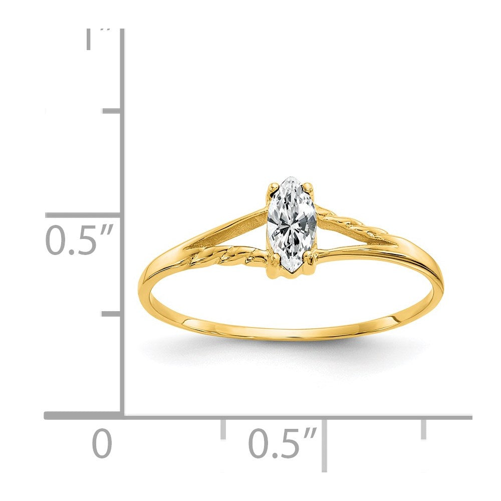 Geniune Marquise Birthstone Ring — (04) April