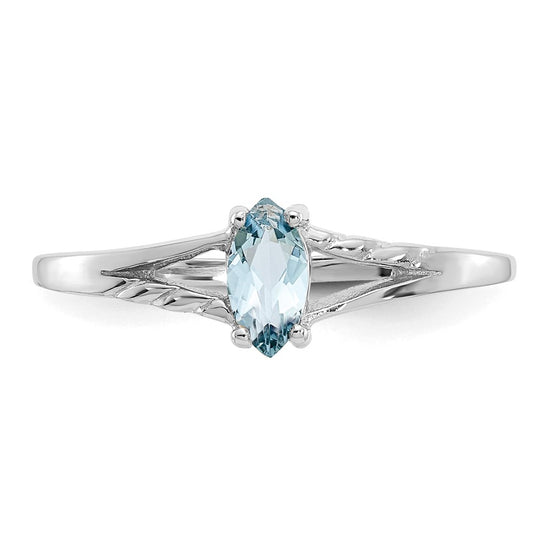 Geniune Marquise Birthstone Ring — (03) March
