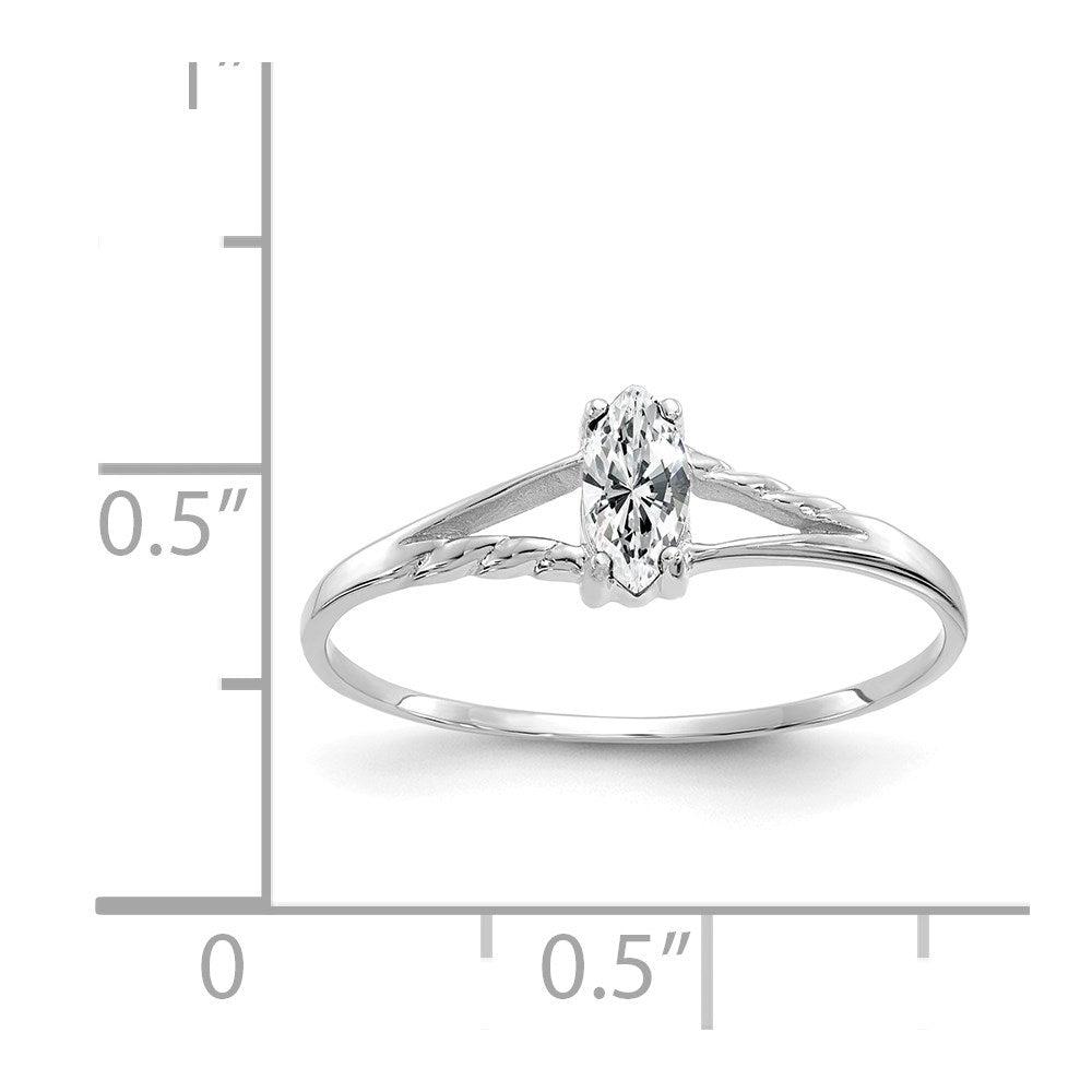Geniune Marquise Birthstone Ring — (04) April