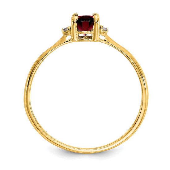 Diamond & Gemstone Birthstone Ring — Garnet