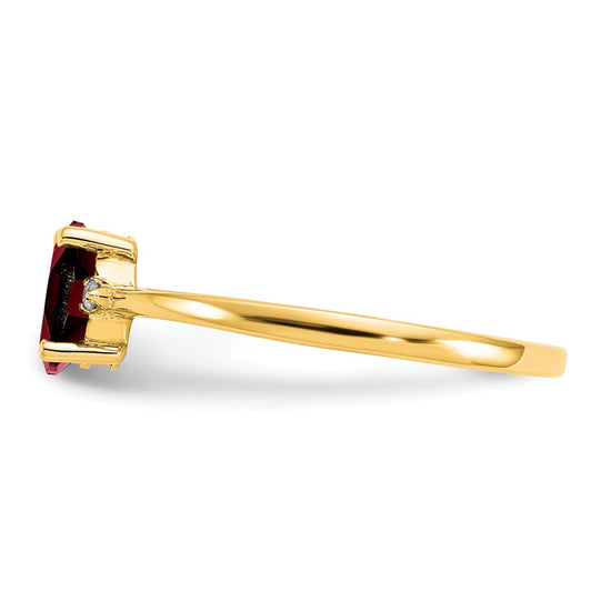Diamond & Gemstone Birthstone Ring — Garnet