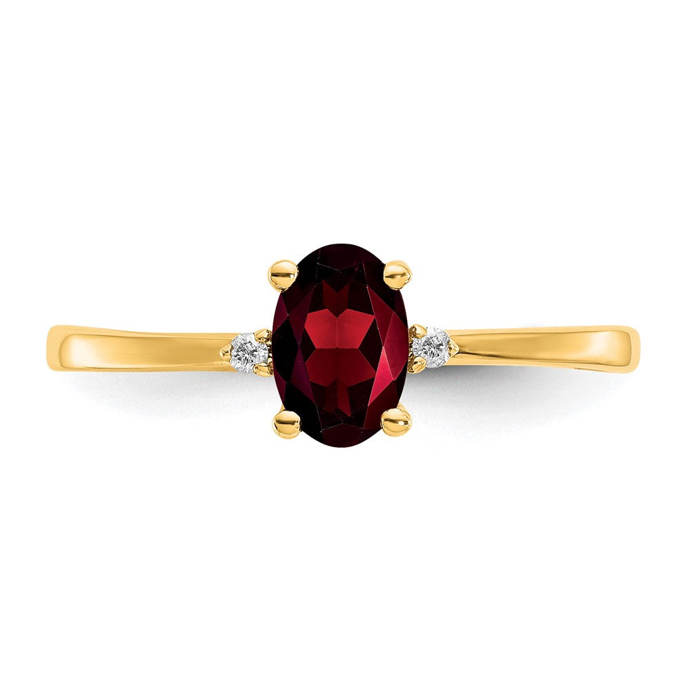 Diamond & Gemstone Birthstone Ring — Garnet