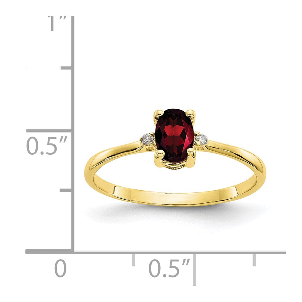 Diamond & Gemstone Birthstone Ring — Garnet