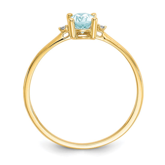 Diamond & Gemstone Birthstone Ring — Aquamarine