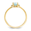 Diamond & Gemstone Birthstone Ring — Aquamarine