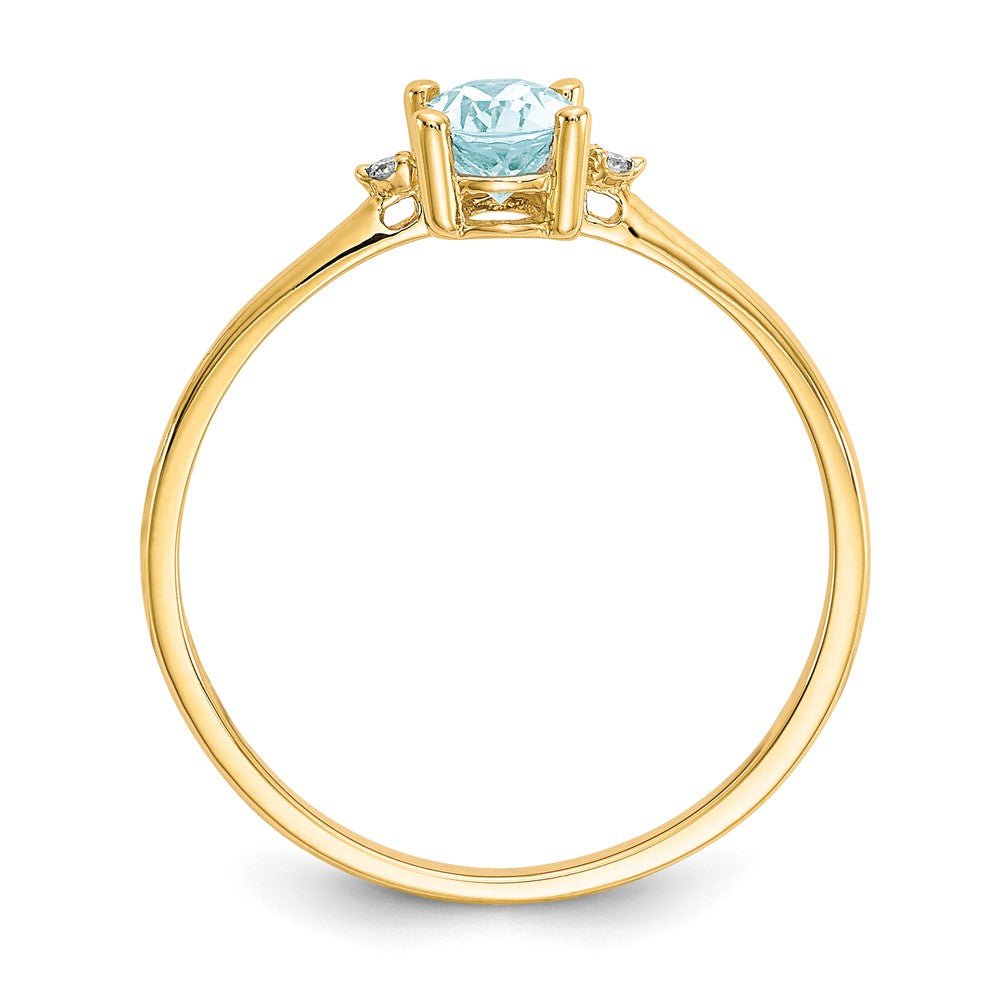Diamond & Gemstone Birthstone Ring — Aquamarine