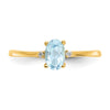 Diamond & Gemstone Birthstone Ring — Aquamarine