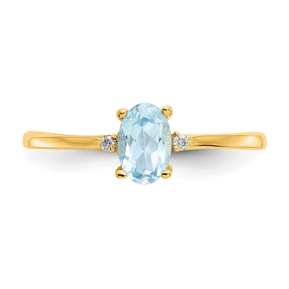 Diamond & Gemstone Birthstone Ring — Aquamarine