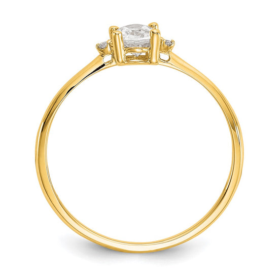 Diamond & Gemstone Birthstone Ring — Topaz (White)