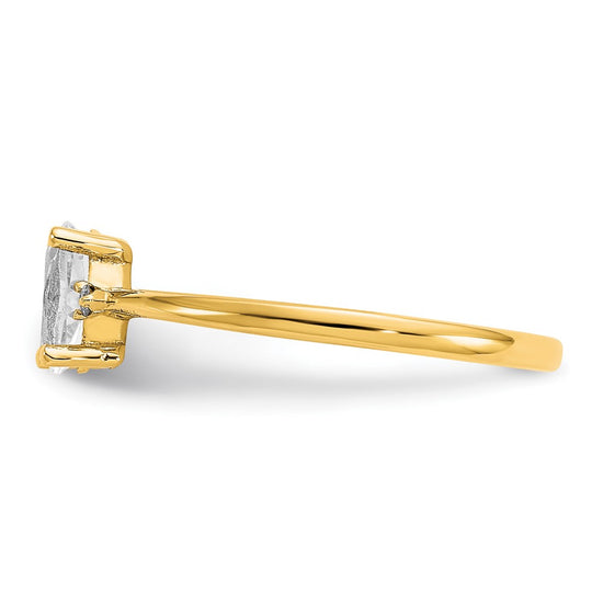 Diamond & Gemstone Birthstone Ring — Topaz (White)