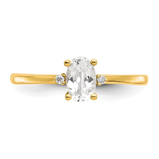 Diamond & Gemstone Birthstone Ring — Topaz (White)