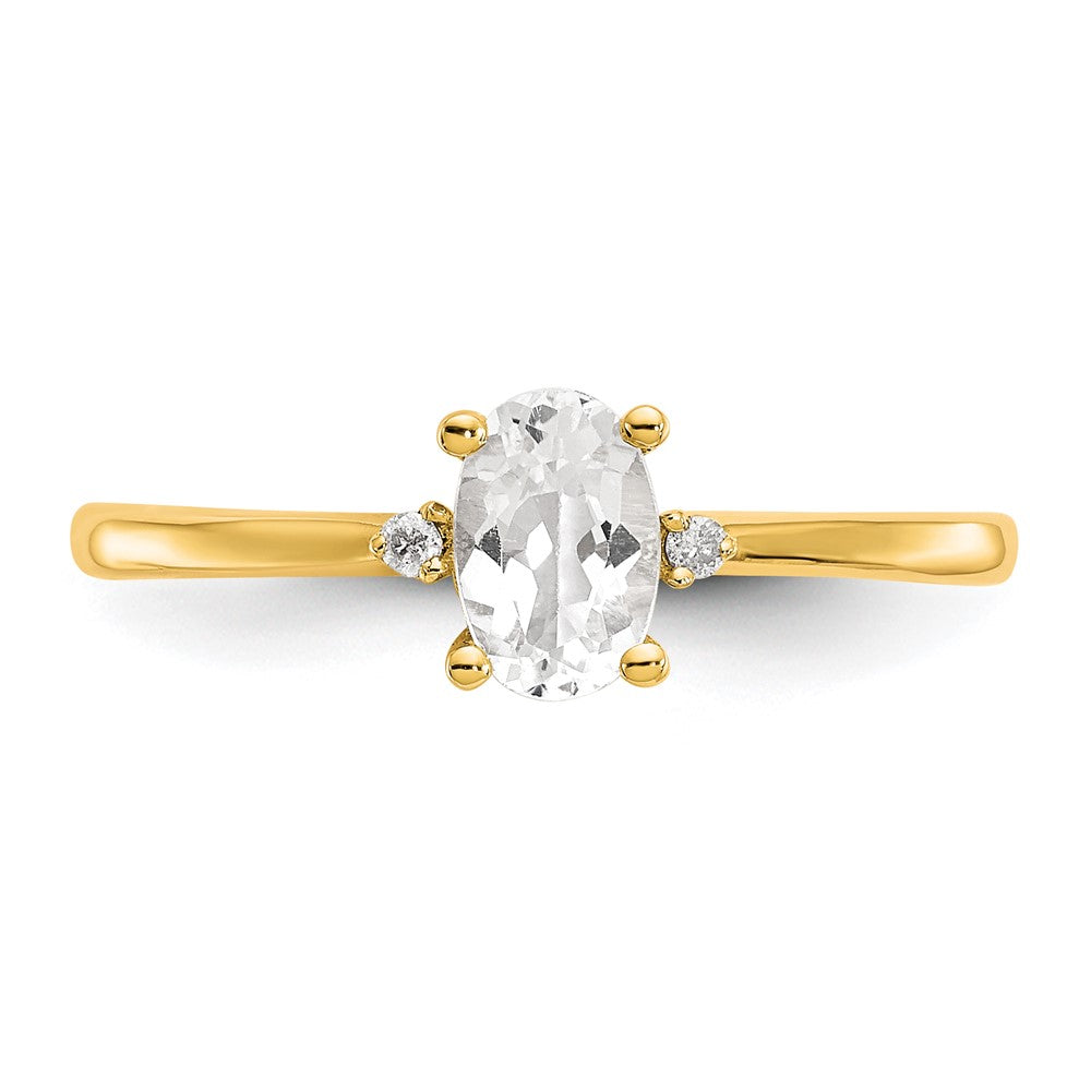 Diamond & Gemstone Birthstone Ring — Topaz (White)