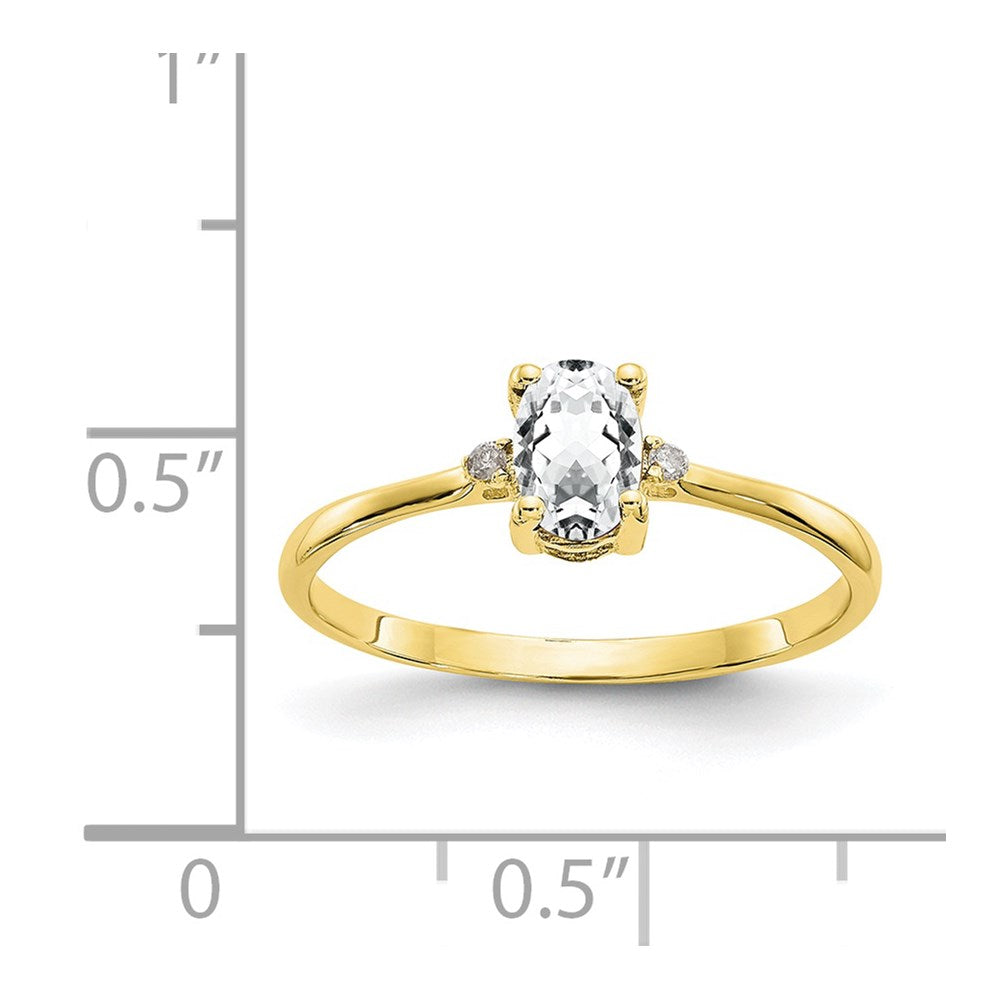 Diamond & Gemstone Birthstone Ring — Topaz (White)