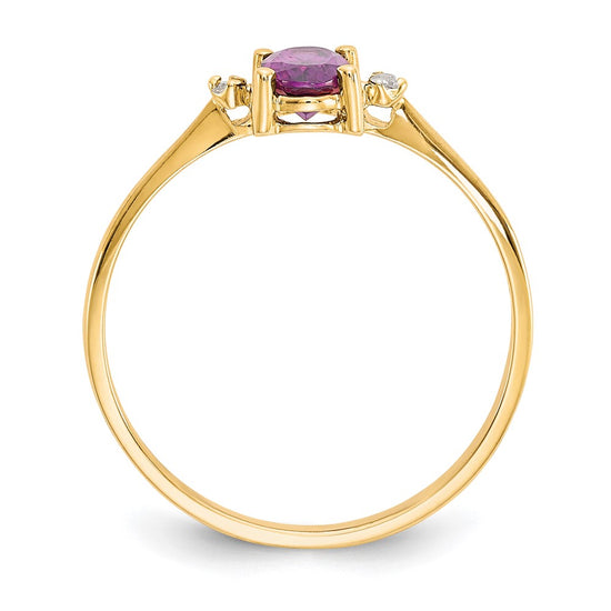 Diamond & Gemstone Birthstone Ring — Garnet (Rhodolite)