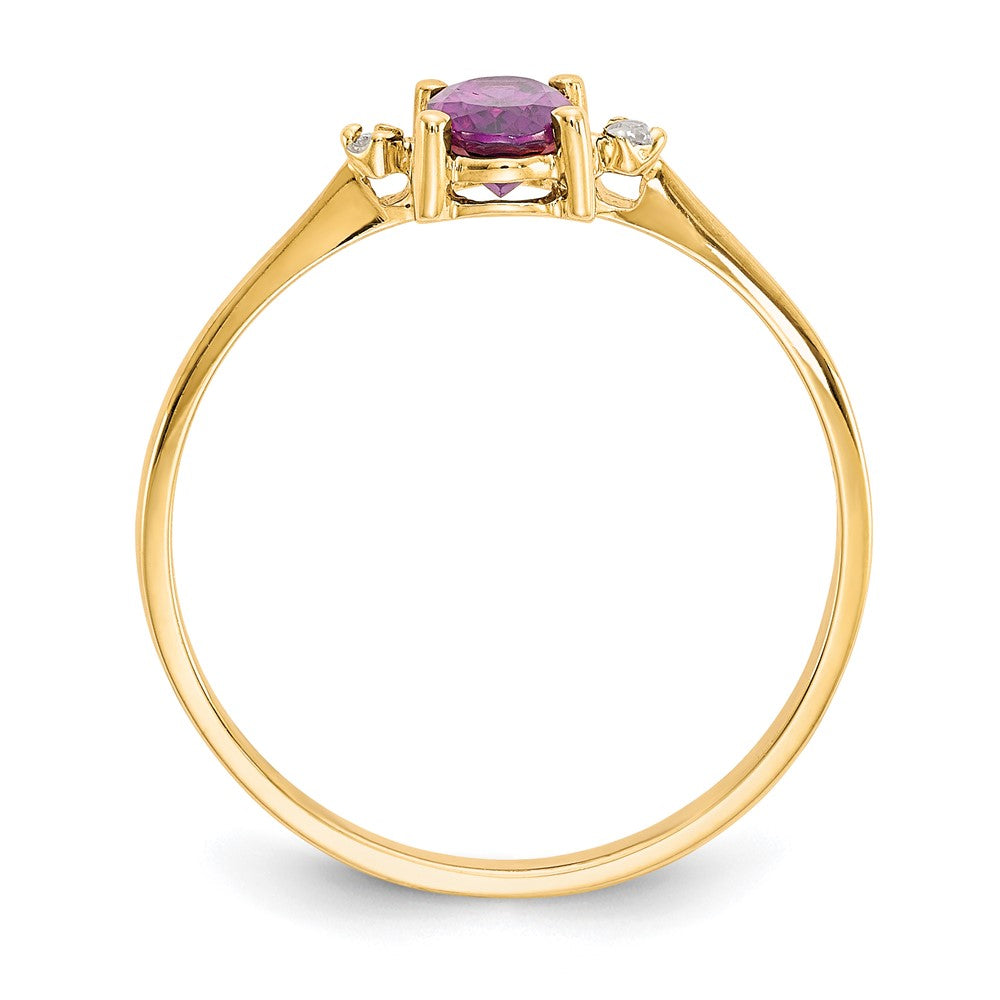 Diamond & Gemstone Birthstone Ring — Garnet (Rhodolite)