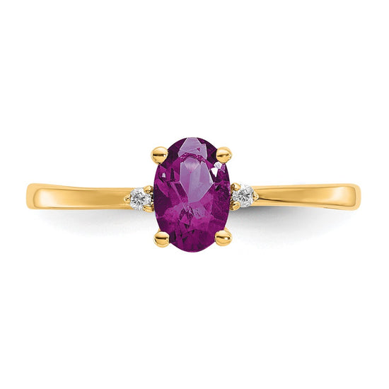 Diamond & Gemstone Birthstone Ring — Garnet (Rhodolite)