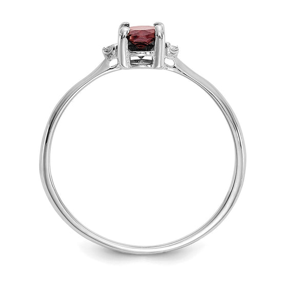 Diamond & Gemstone Birthstone Ring — Garnet