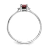Diamond & Gemstone Birthstone Ring — Garnet