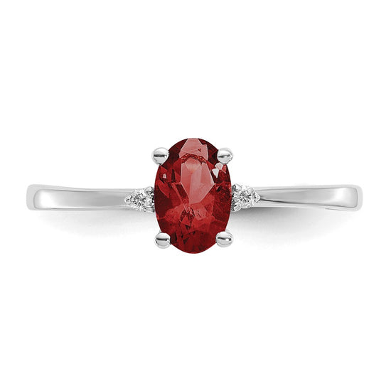 Diamond & Gemstone Birthstone Ring — Garnet