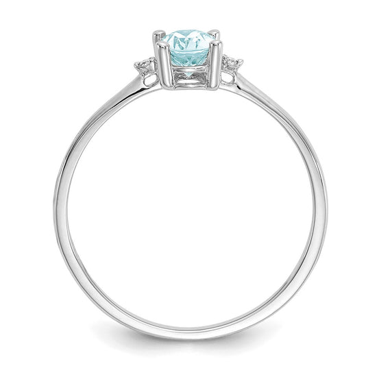 Diamond & Gemstone Birthstone Ring — Aquamarine