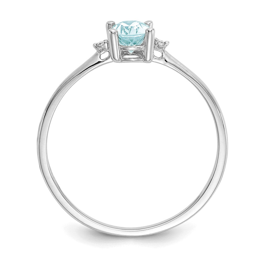 Diamond & Gemstone Birthstone Ring — Aquamarine