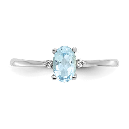 Diamond & Gemstone Birthstone Ring — Aquamarine