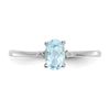Diamond & Gemstone Birthstone Ring — Aquamarine